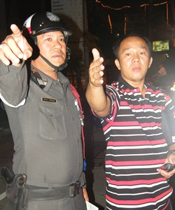 Wichai Tuengjeamsri tries to explain to police what happened.